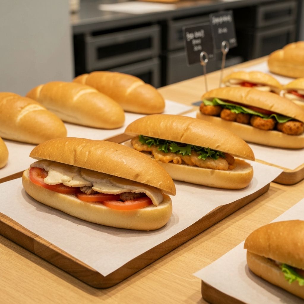 Fresh sandwiches made with Asian-style bread